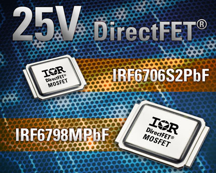  IRF6706S2PbF 和 IRF6798MPbF DirectFET MOSFET 芯片組