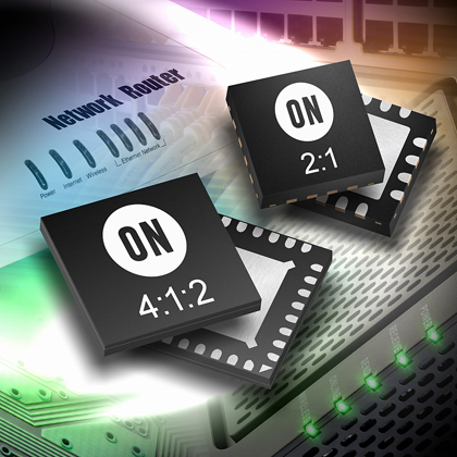 安森美半導體(ON Semiconductor)進一步擴充多工器產品陣容，新推出NB6VQ572M、NB6LQ572、NB7L572、NB6L572M、NB7LQ572、NB6LQ572M、NB7VQ58M和NB7V58M 多工/扇出器件，可在高輸入速率/時鐘頻率下工作。