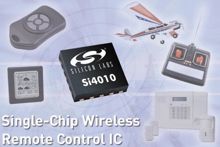 Silicon Labs推出單芯片無線遙控IC Si4010