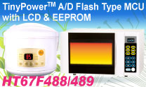 HOLTEK新推出 HT67F488/HT67F489 A/D with LCD Flash MCU 