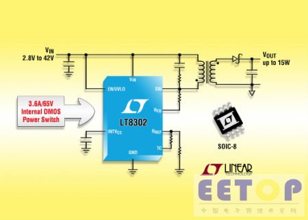 Linear 推出單片反激式穩壓器 LT8302