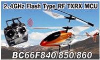 HOLTEK新推出BC66F840、BC66F850、BC66F860 2.4GHz RF Flash MCU系列
