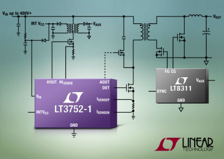 Linear 推出 LT3752 / LT3752-1  “無光耦合器”的同步正向控制器