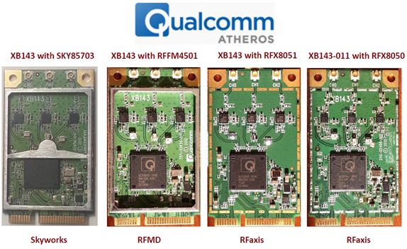 圖3：高通Xb143參考設計用RFX8050/8051取代了Skyworks和RFMD產品。