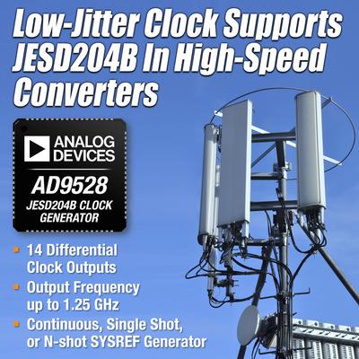 ADI推出AD9528 JESD204B時鐘和SYSREF發生器
